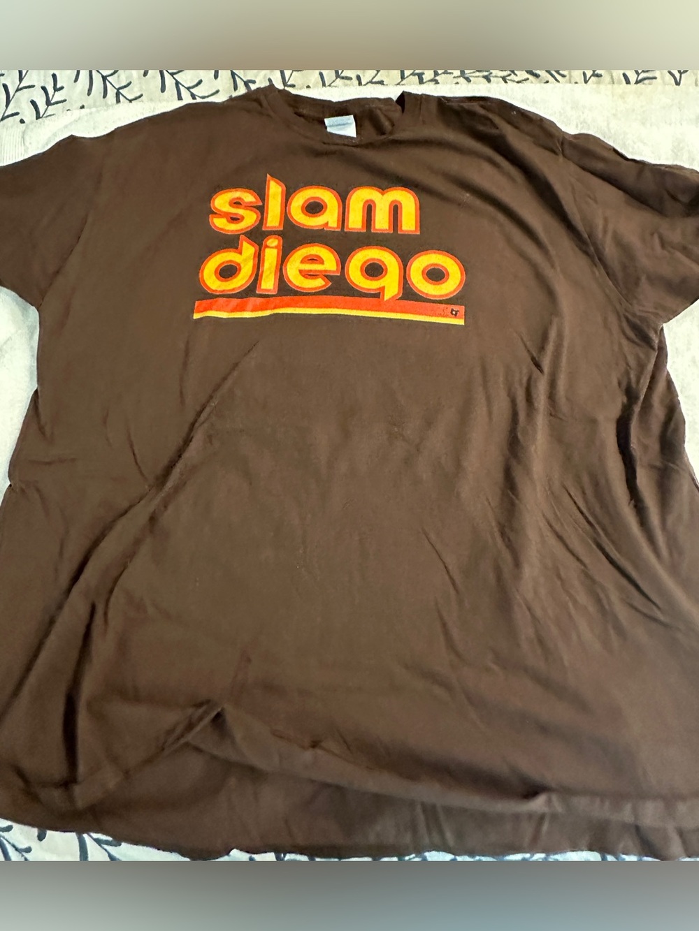 Brown MLB Padres  "slam diego" Graphic Tee - Casual Men’s Shirt